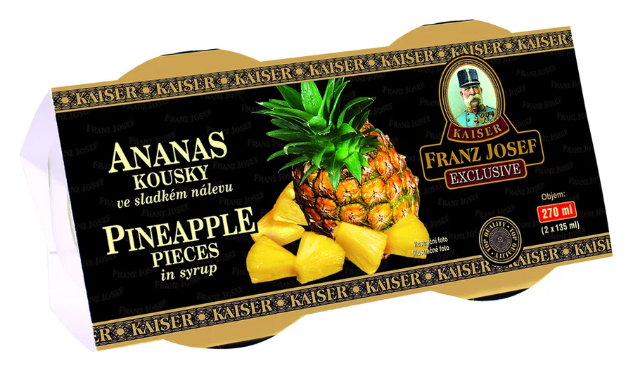 Ananas kousky ve sladkém nálevu 2 x 128 ml – Franz Josef Kaiser
