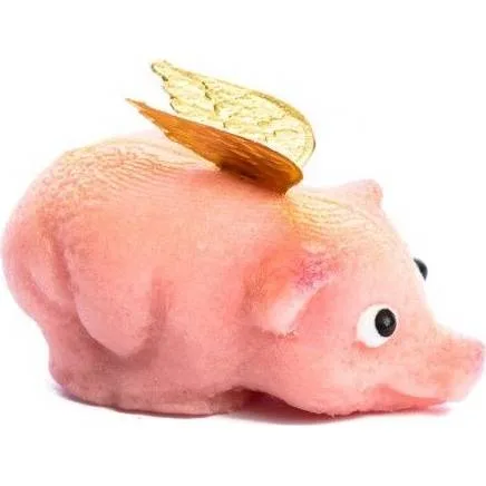 Marcipánová figurka zlaté prasátko 2,5x5 cm, 25 g – Frischmann