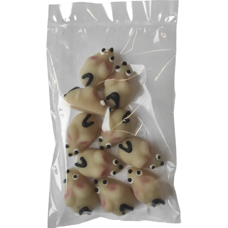 Marcipánová figurka myšky malé 10 ks 1,5×3 cm, 43 g – Frischmann vyškov