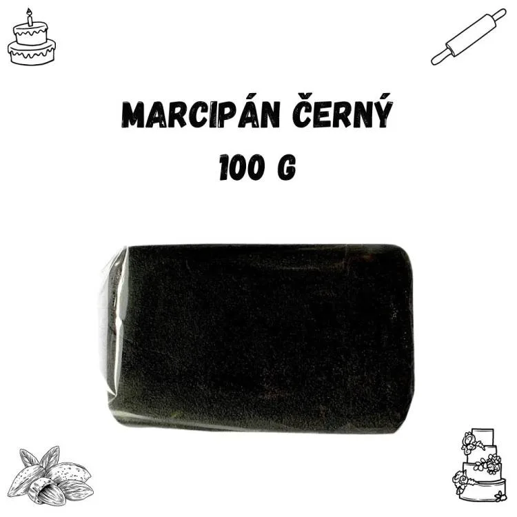 Marcipán černý 100 g 7,5 × 4,5 cm – Frischmann Vyškov