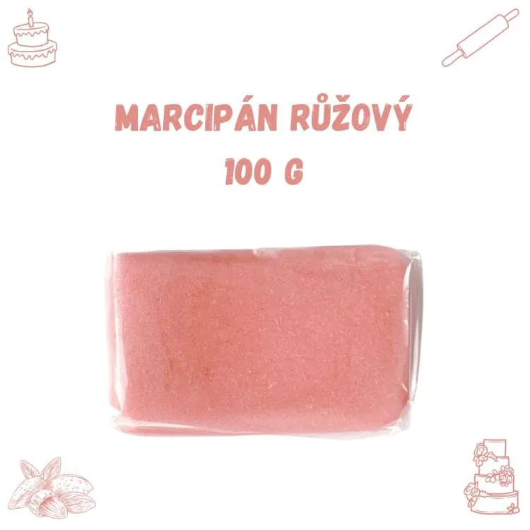 Marcipán růžový 100 g (7,5 × 4,5 cm) – Frischmann
