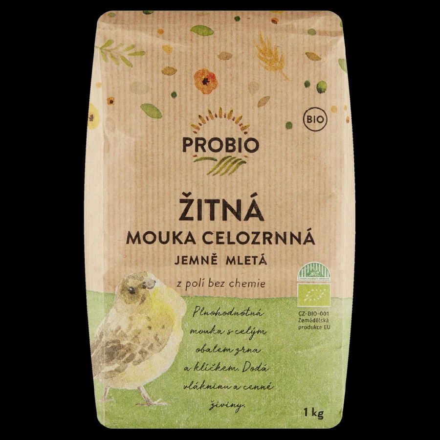 Žitná mouka celozrnná jemně mletá 1 kg – PRO-BIO