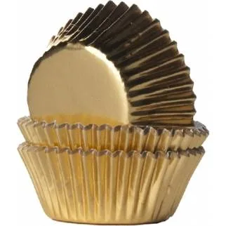Mini košíčky na muffiny lesklé zlaté 36 ks – House of Marie