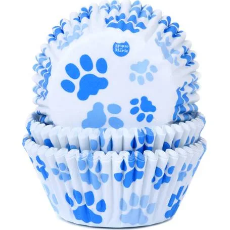 Košíčky na muffiny modré tlapky 50 × 33 mm – House of Marie