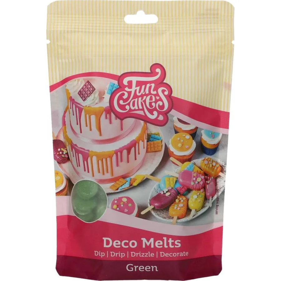 Snadno rozpustná poleva v peckách zelená 250 g – FunCakes