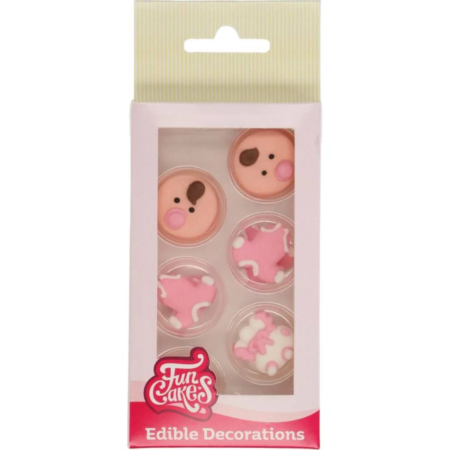 Cukrové zdobení miminko holčička 12 ks – FunCakes