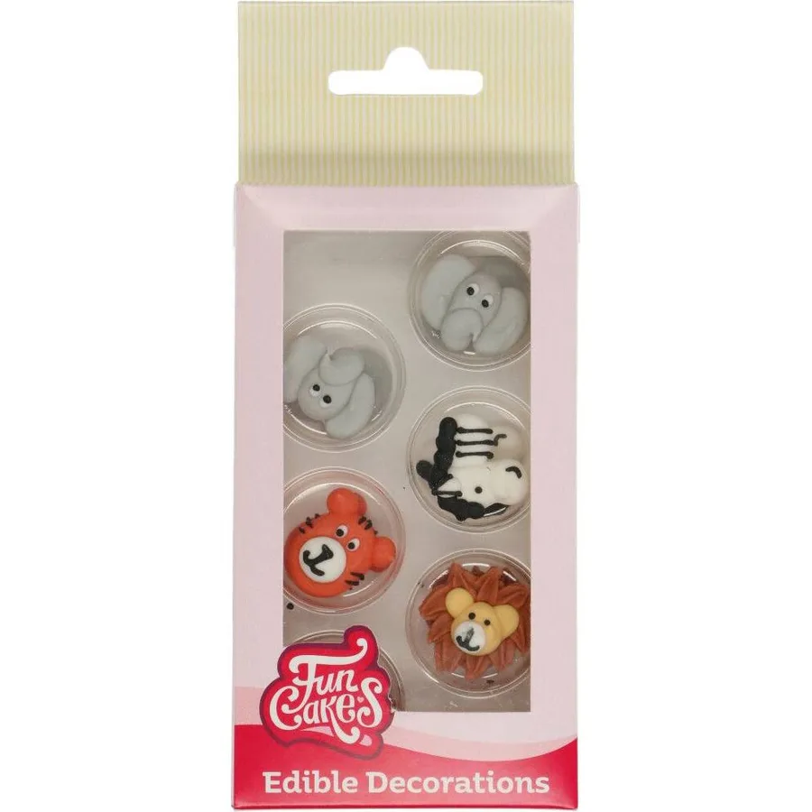 Cukrové zdobení zoo zvířátka 12 ks – FunCakes