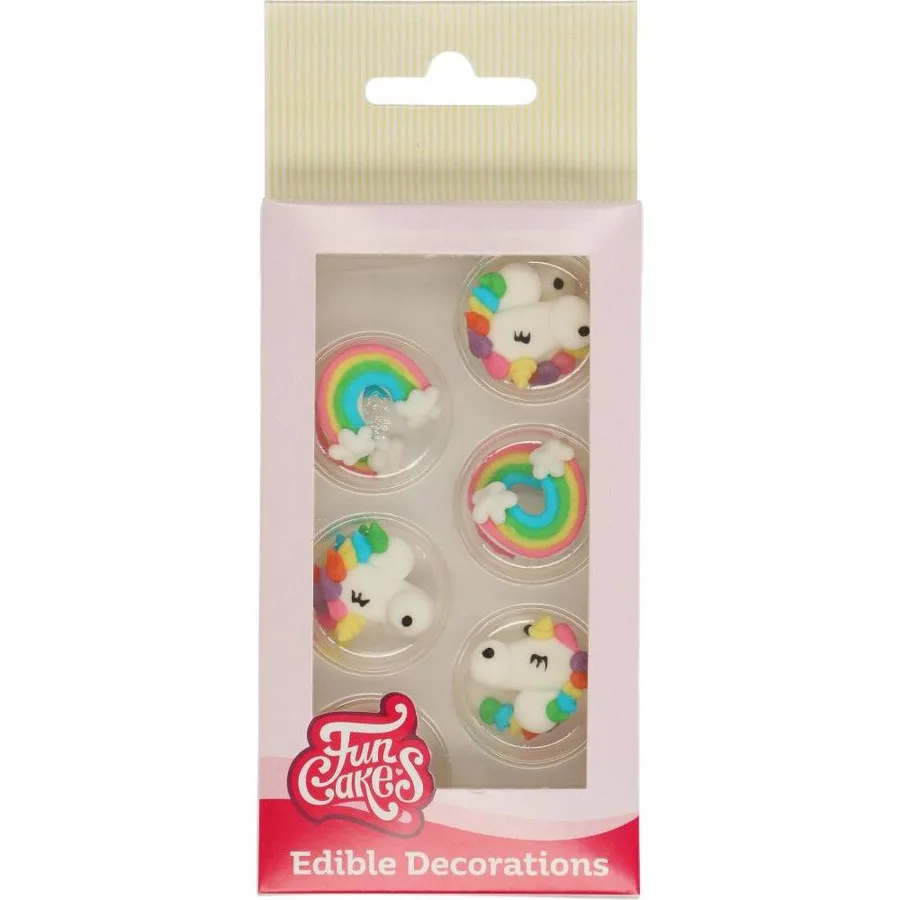 Cukrové zdobení Jednorožec 12 ks – FunCakes