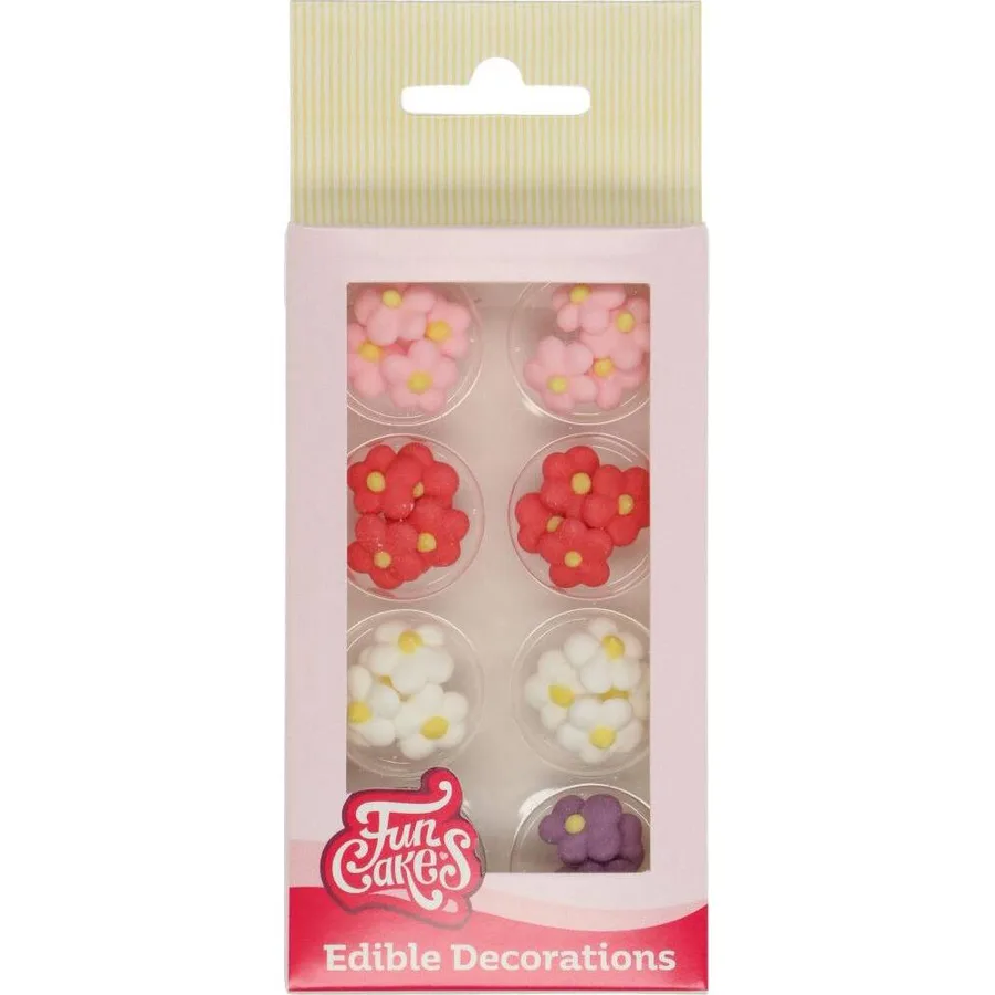 Cukrové kytičky mix barev 1,2 cm, 32 ks – FunCakes