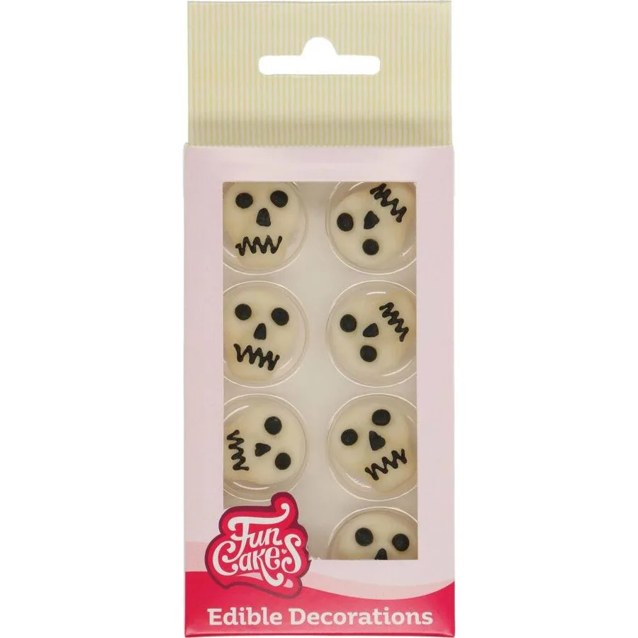 Cukrové zdobení lebky 8 ks – FunCakes