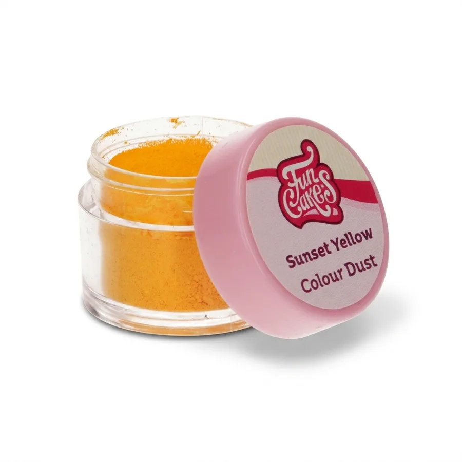 Prachová barva Sunset Yellow matná 2,5 g – FunCakes
