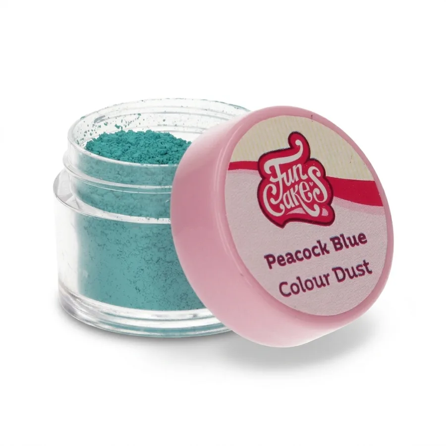 Prachová barva Peacock Blue tyrkysová 4,5 g – FunCakes