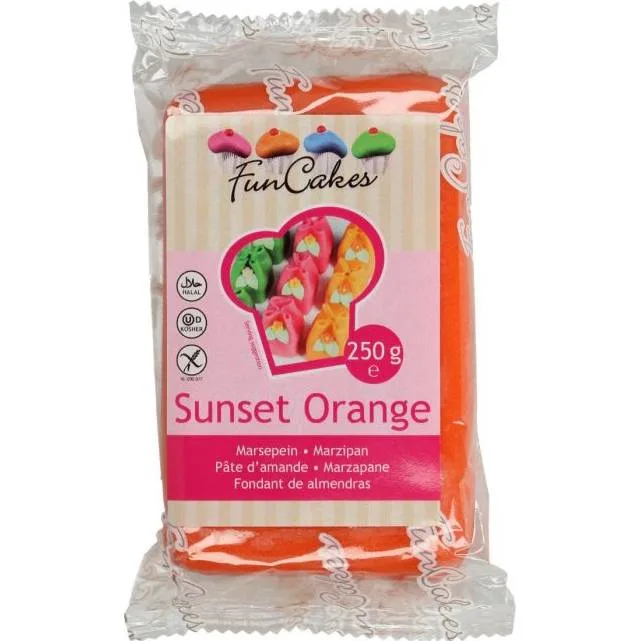 Marcipán oranžový 1:5 na zdobení a potahování 250 g – FunCakes