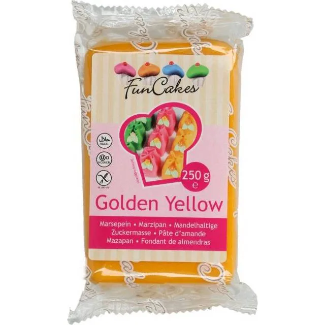 Marcipán zlato žlutý 1:5 na dorty 250 g – FunCakes