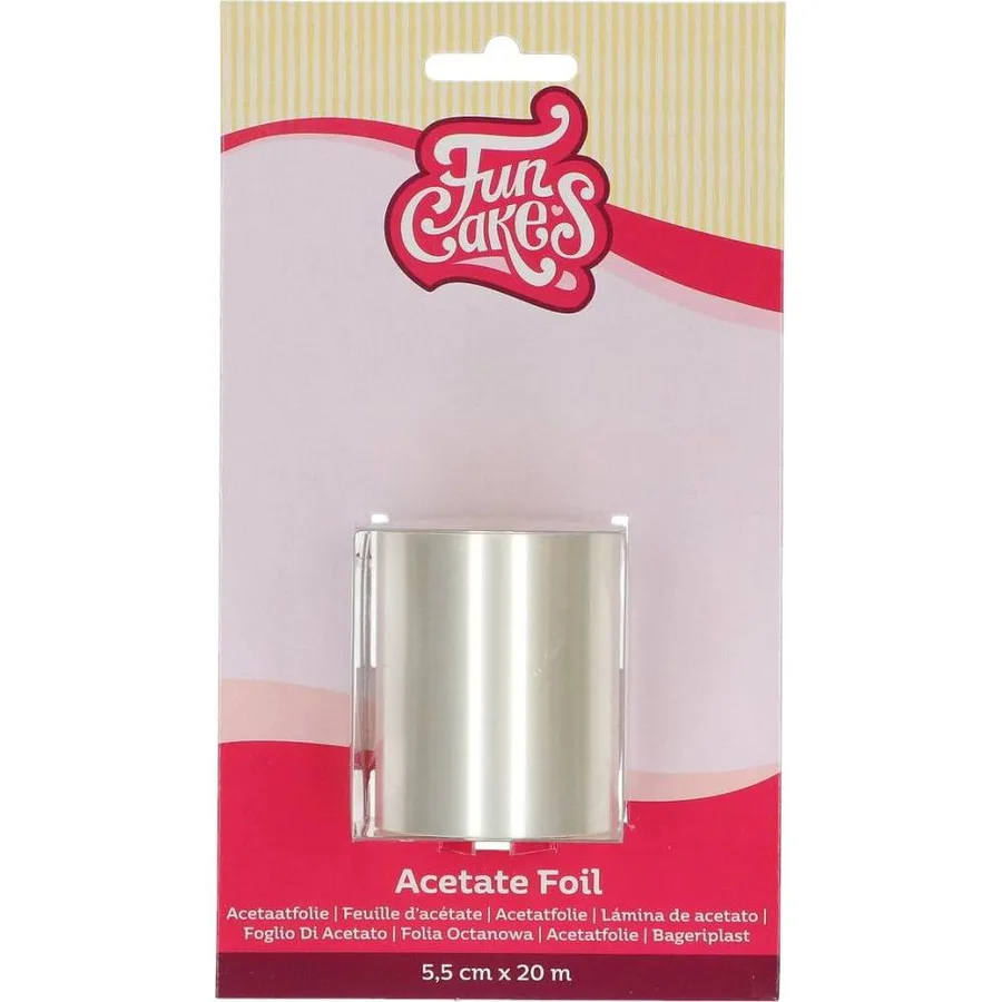 Acetátová fólie na dorty 5,5 cm × 20 m – FunCakes