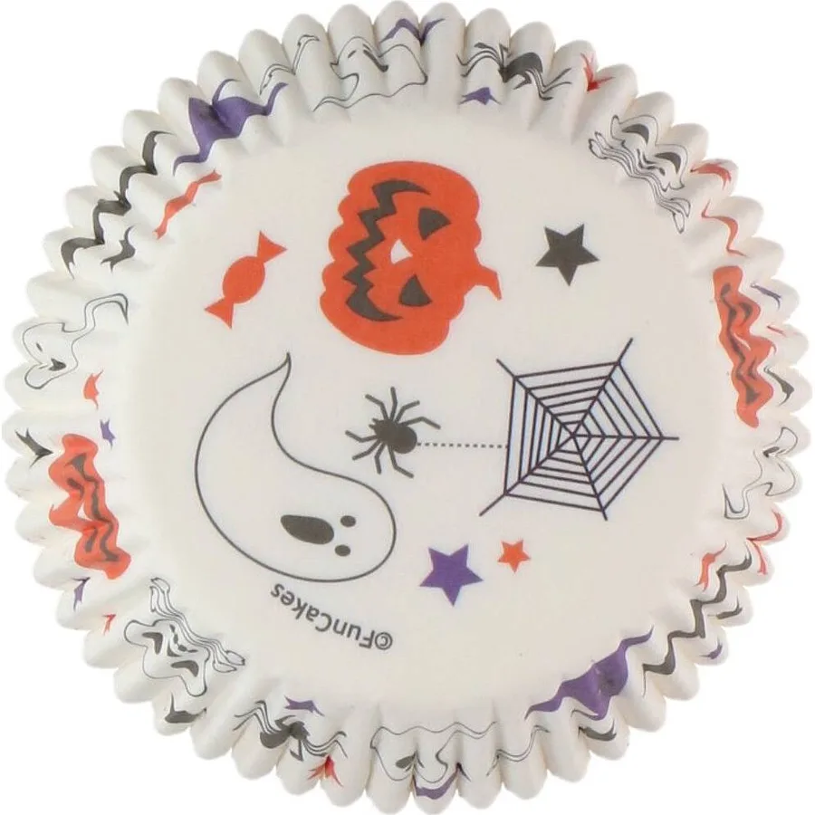 Košíčky na muffiny Halloween duchové a dýně 48 ks – FunCakes