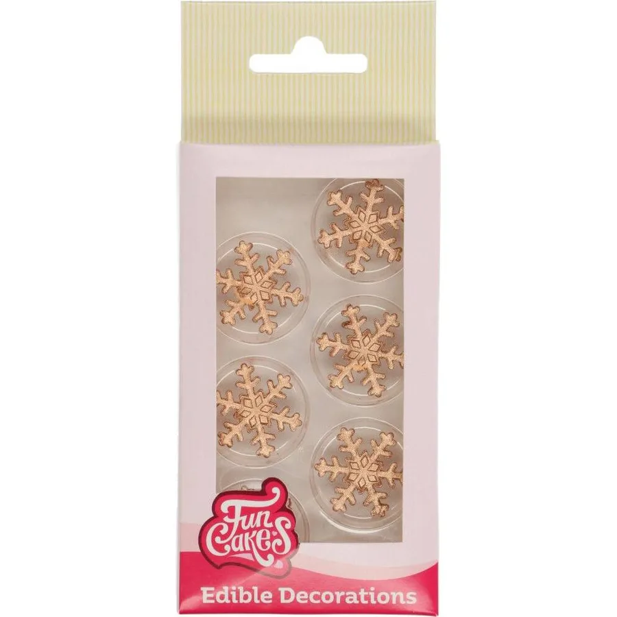 Cukrové zdobení sněhové vločky, 12 ks – FunCakes