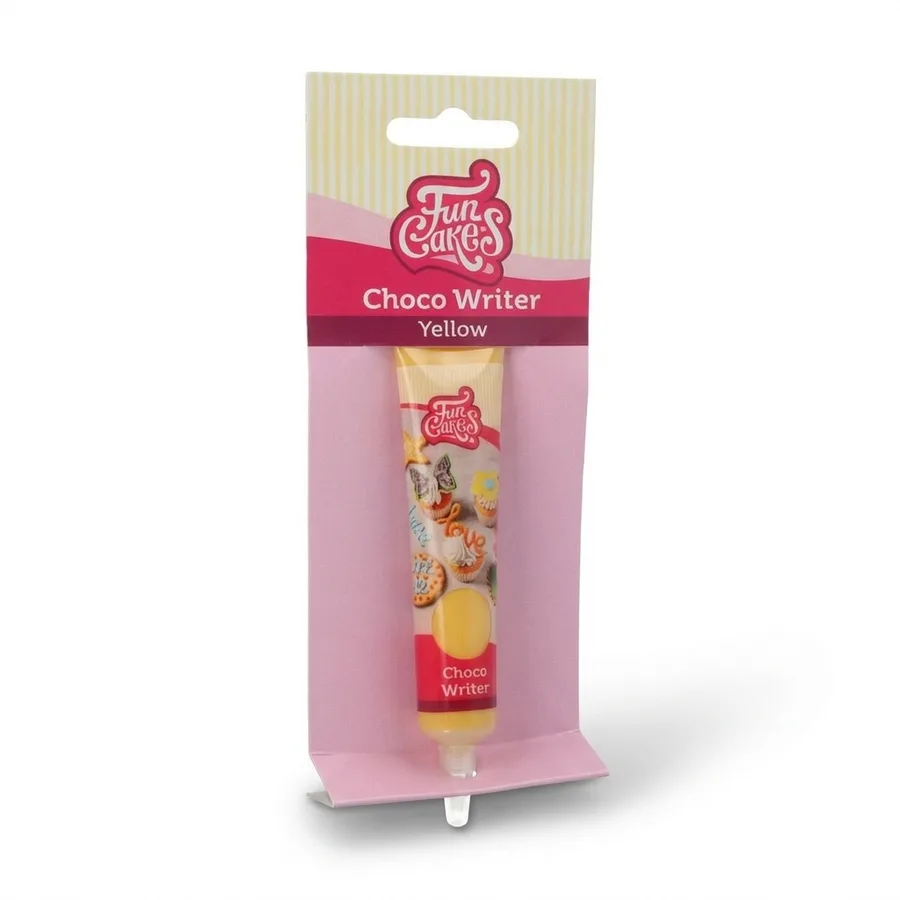 Žlutá čokoládová zdobicí tuba Choco Writer 25 g – FunCakes