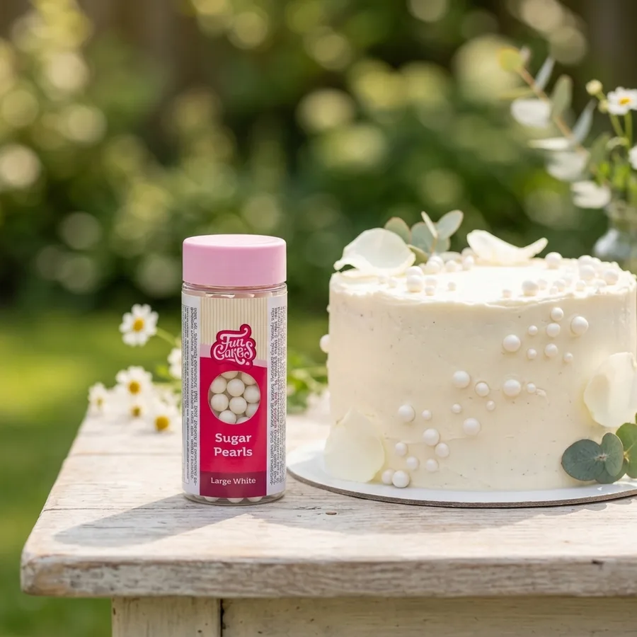 Cukrové perly velké bílé 70 g – FunCakes