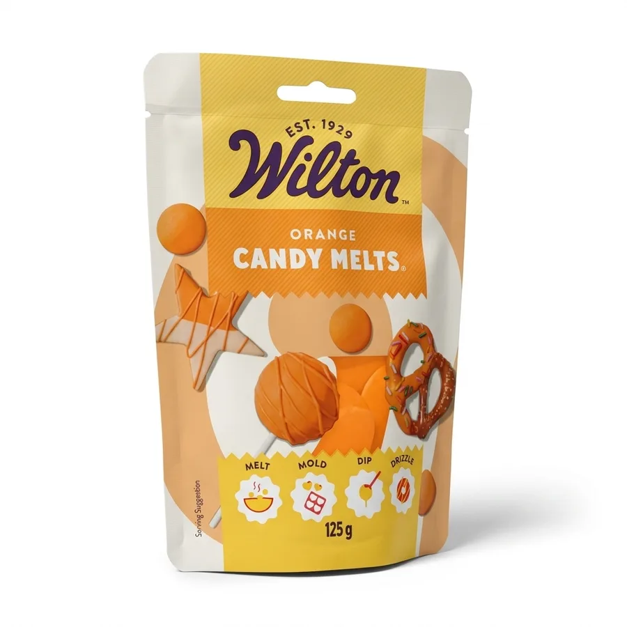 Cukrářská poleva Candy Melts oranžová 125 g – Wilton