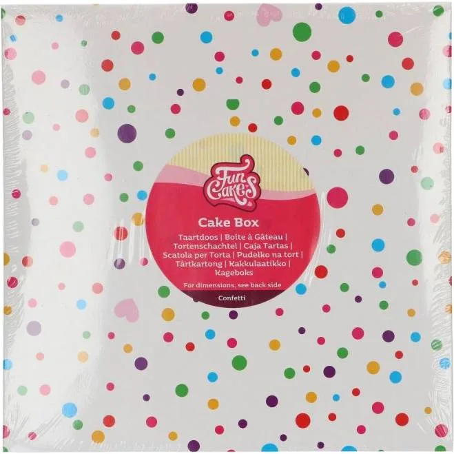 Dortová krabice konfety 25 × 25 × 15 cm – FunCakes