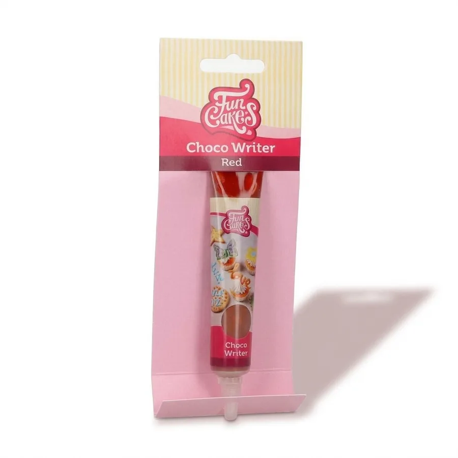 Červená čokoládová zdobicí poleva v tubě 25 g – FunCakes