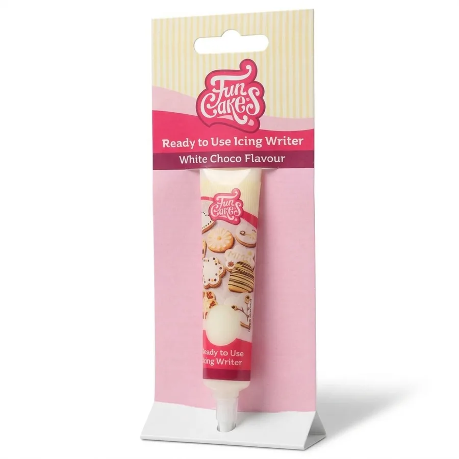 Zdobicí poleva v tubě bílá čokoláda 25 g – FunCakes