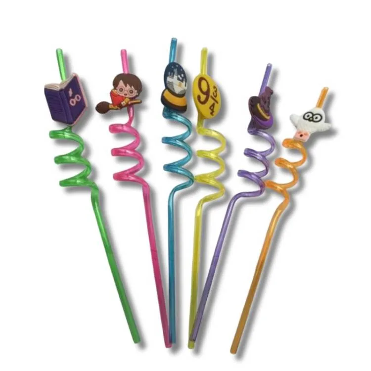 Plastová barevná brčka spirálová Harry Potter 27 cm – 4 ks