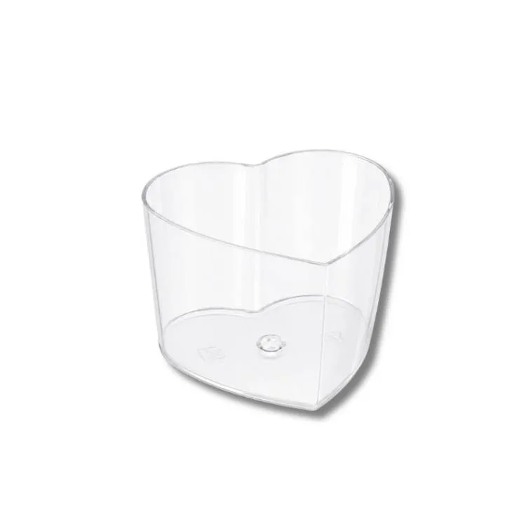 Plastový kelímek Srdce čirý 70 ml, 5,5 x 4,2 cm