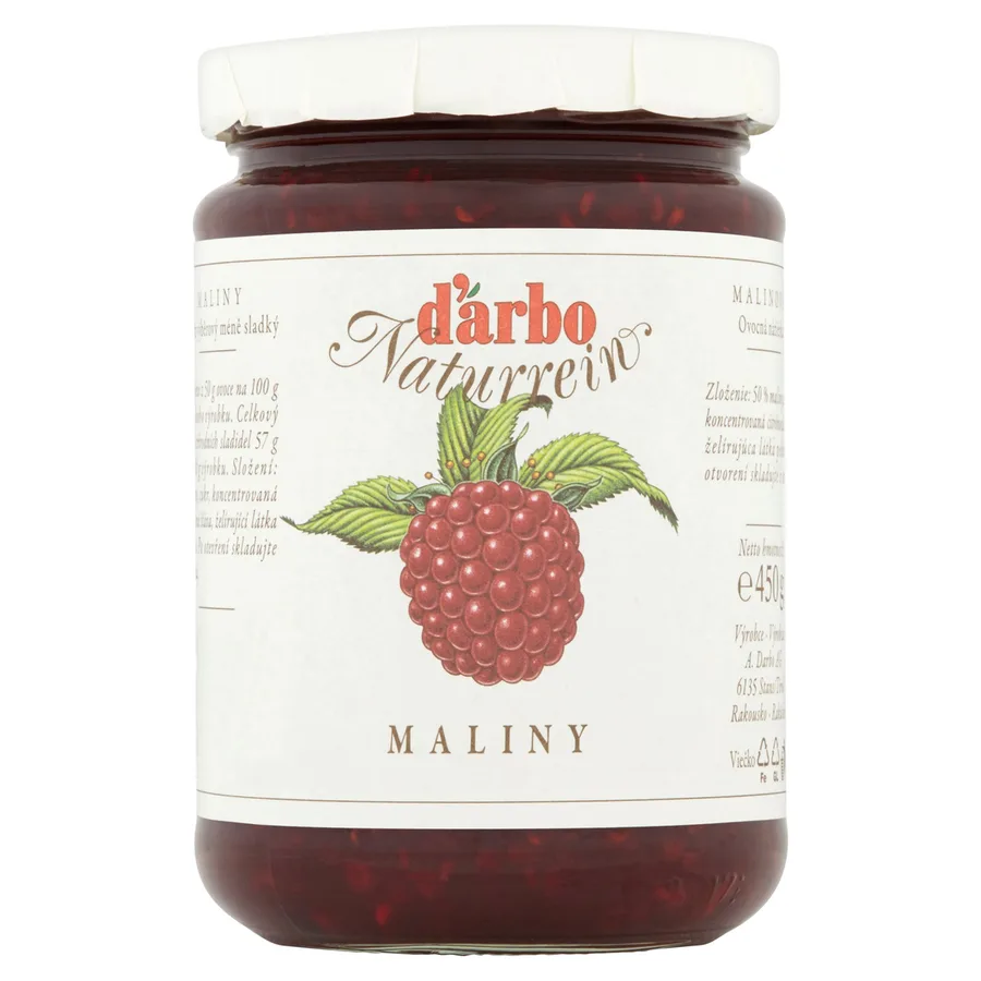 Malinový džem výběrový méně sladký 450 g – Darbo