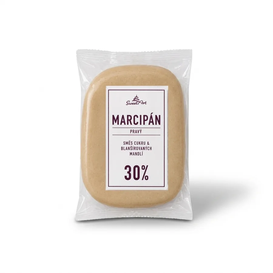Pravý marcipán 30 % mandlí přírodní 500 g – SweetArt