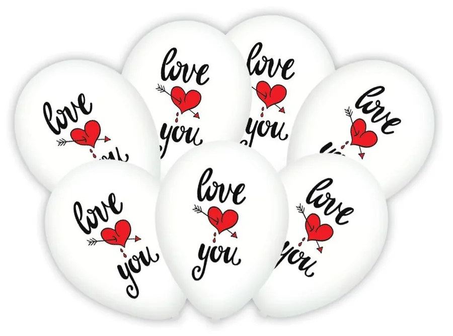 Balónky Love You bílé 7 ks – Alvarak