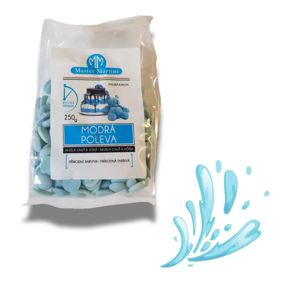 Modrá mléčná poleva Caribe 250g – Master Martini