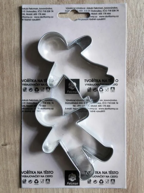 Sada vykrajovátek Panenka a panáček perníček 75 × 55 mm – Felcman