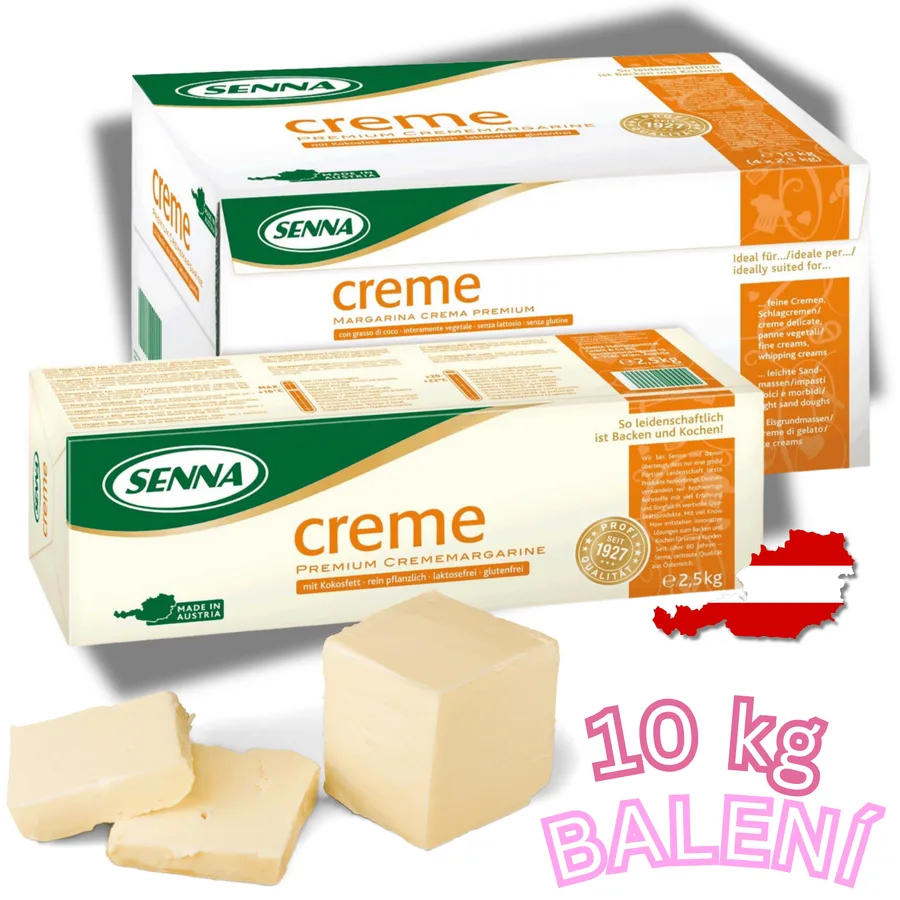 Margarín Senna crema 80% na krémy a linecké těsto 10 kg – Senna