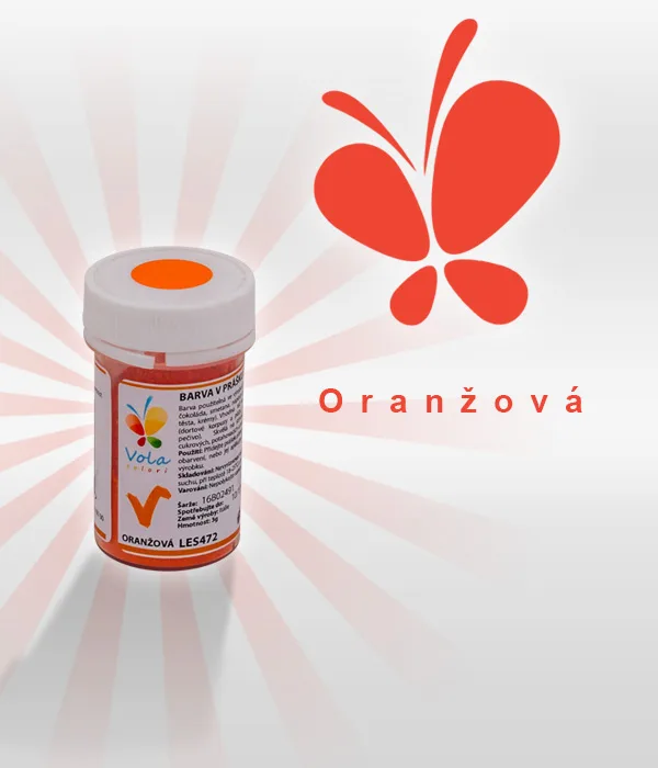 Prášková barva do tuků a čokolády oranžová 3 g