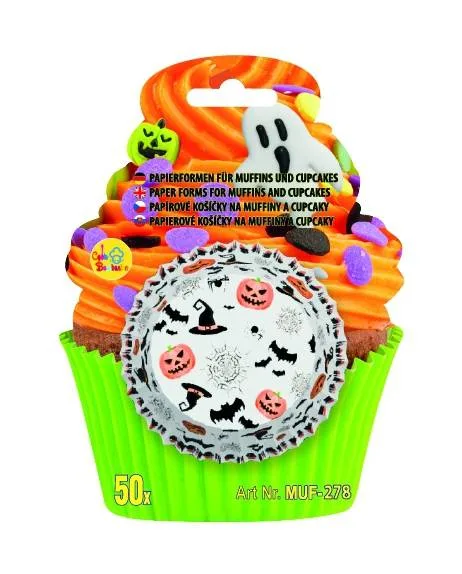 Košíčky na muffiny s halloweenskými motivy bílé 50 ks – VsM