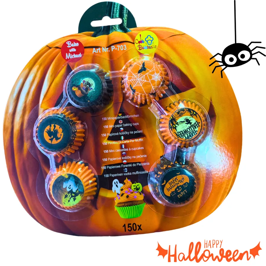 Halloween mini košíčky na nepečené cukroví 150 ks – Alvarak