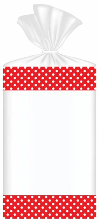 Celofánové sáčky červené s puntíky 11 x 21 cm 10 ks – Alvarak