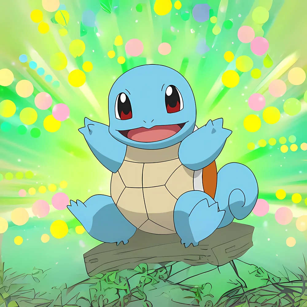 Pokémon – veselý Squirtle – jedlý obrázek na dort – jedlý obrázek na dort