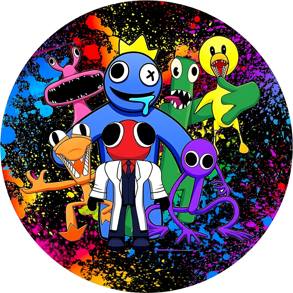 Rainbow Friends – parta příšerek s vědcem Redem – jedlý obrázek na dort – jedlý obrázek na dort