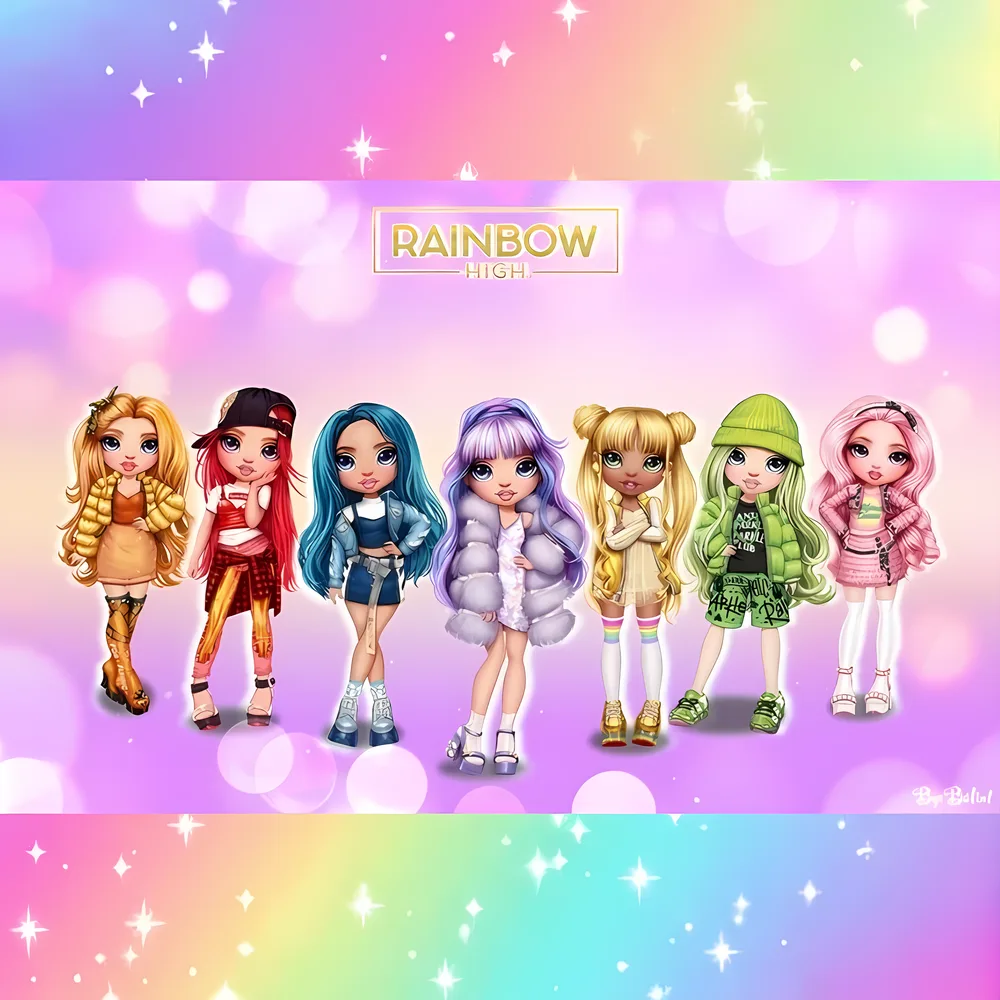 Rainbow High – stylové panenky v řadě – jedlý obrázek na dort – jedlý obrázek na dort