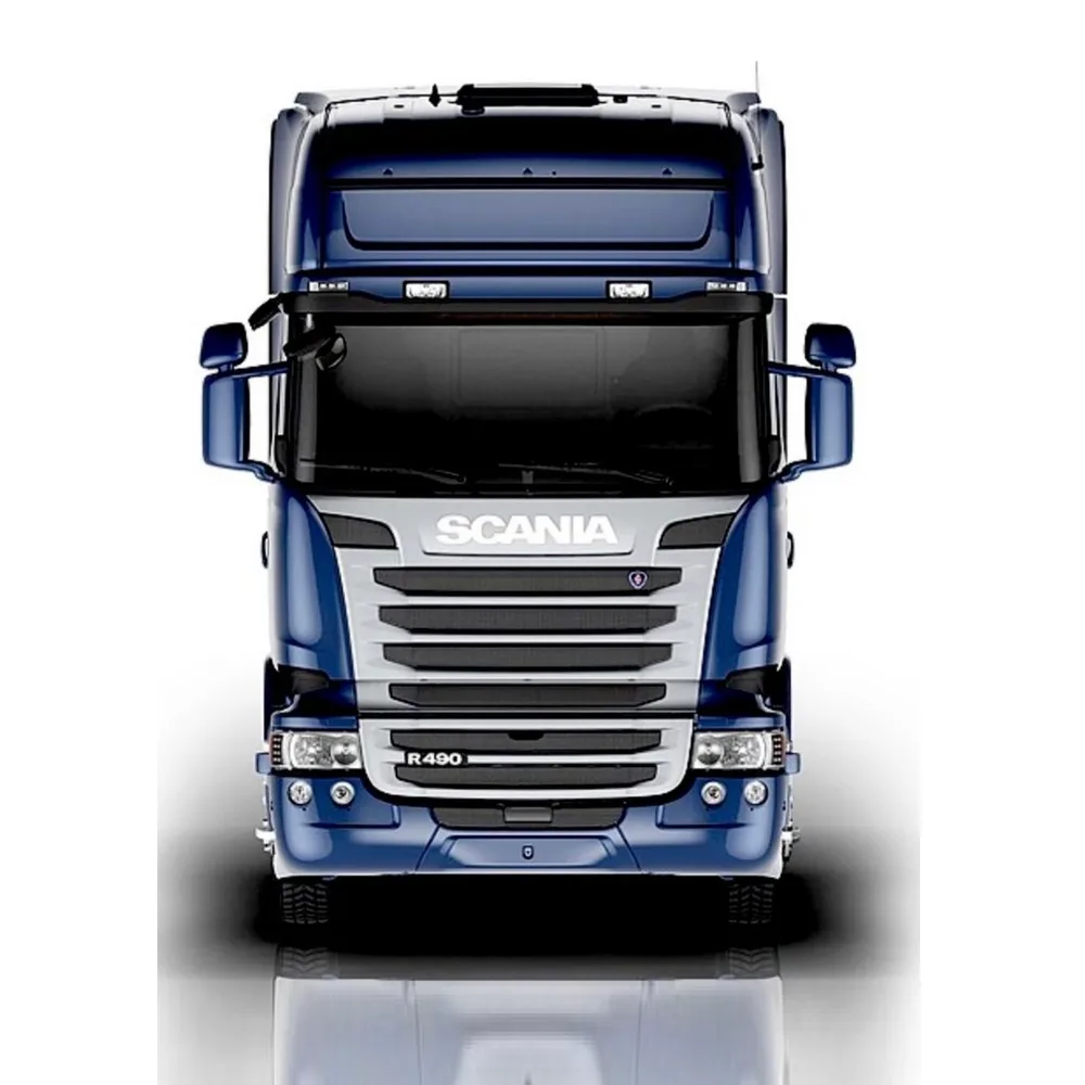 Kamion – modrá Scania R490 zepředu – jedlý obrázek na dort – jedlý obrázek na dort