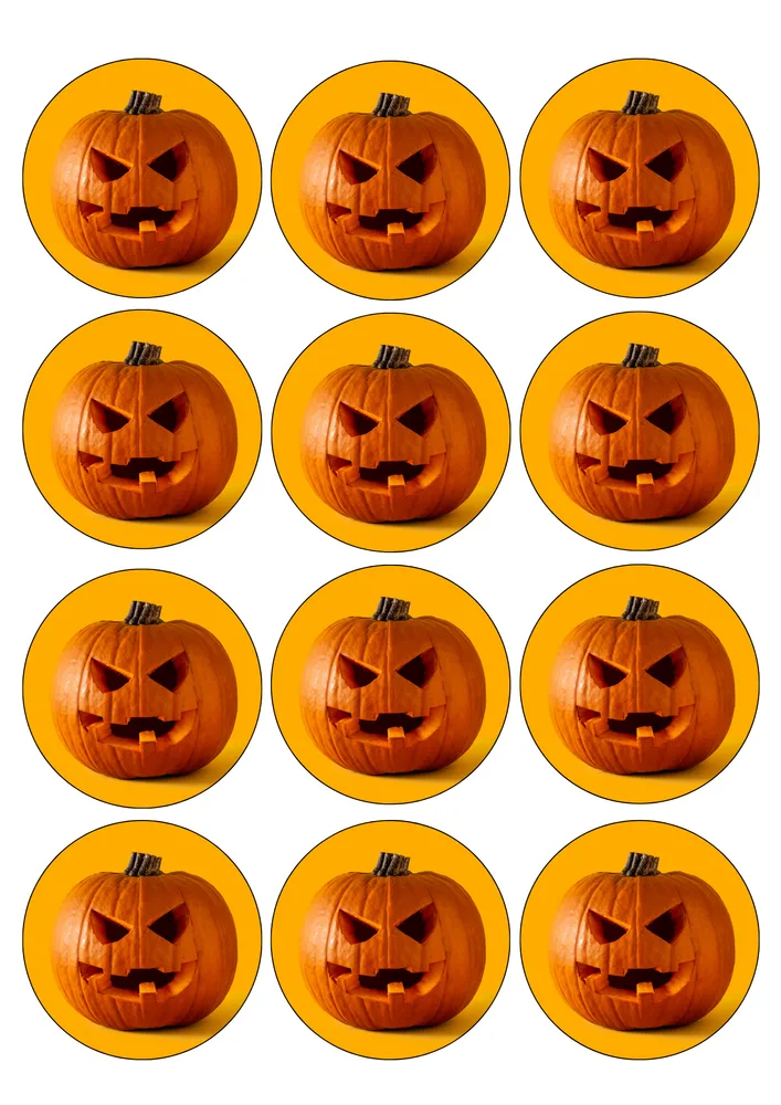 Halloween – vyřezávaná dýně na muffiny – jedlý papír na hranatý dort – jedlý obrázek na dort