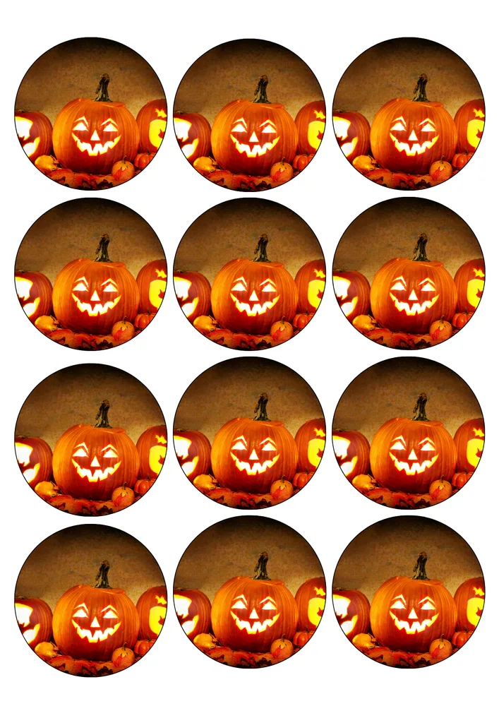 Halloween – veselá dýně na muffiny – jedlý papír na hranatý dort – jedlý obrázek na dort
