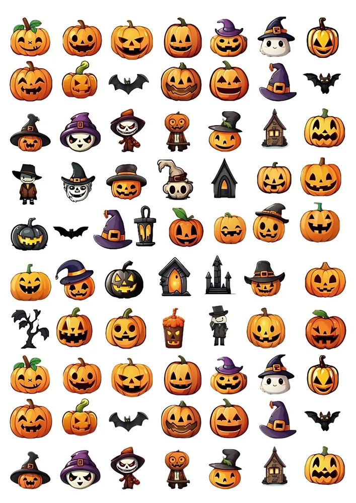 Halloween – dýně, duchové a netopýři na muffiny – jedlý papír na hranatý dort – jedlý obrázek na dort