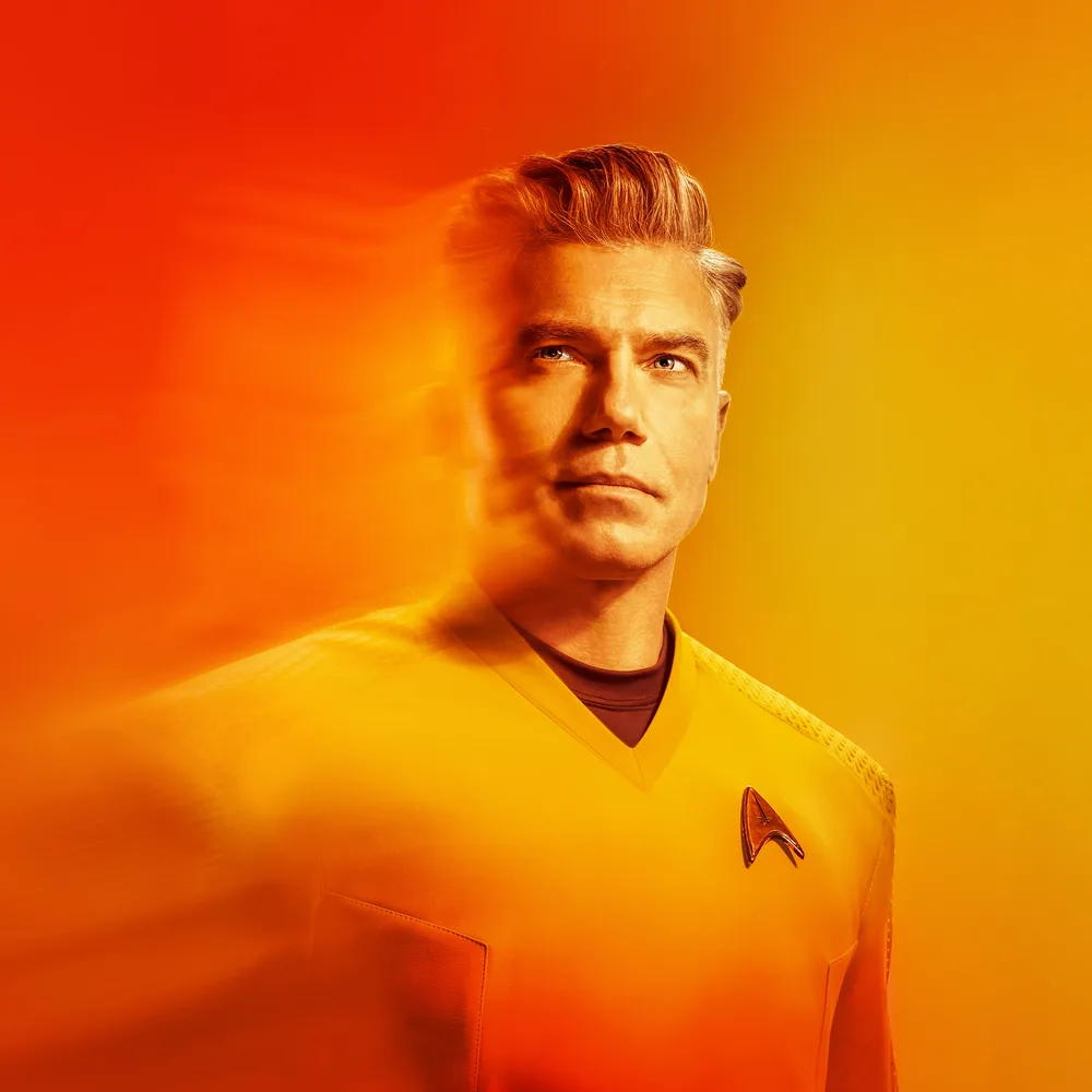 Star Trek – Kapitán Pike ve žluté uniformě – jedlý obrázek na dort – jedlý obrázek na dort