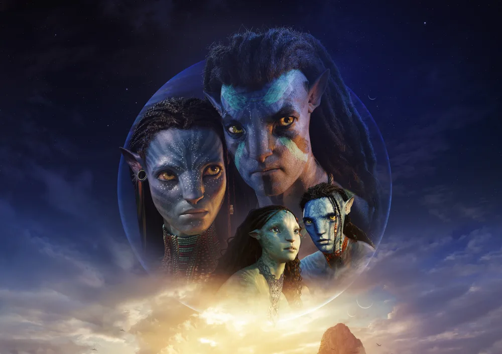 Avatar – Jake Sully a Neytiri s rodinou – jedlý papír na hranatý dort – jedlý obrázek na dort