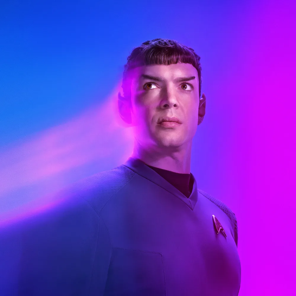 Star Trek – Spock v modrofialové záři – jedlý obrázek na dort – jedlý obrázek na dort