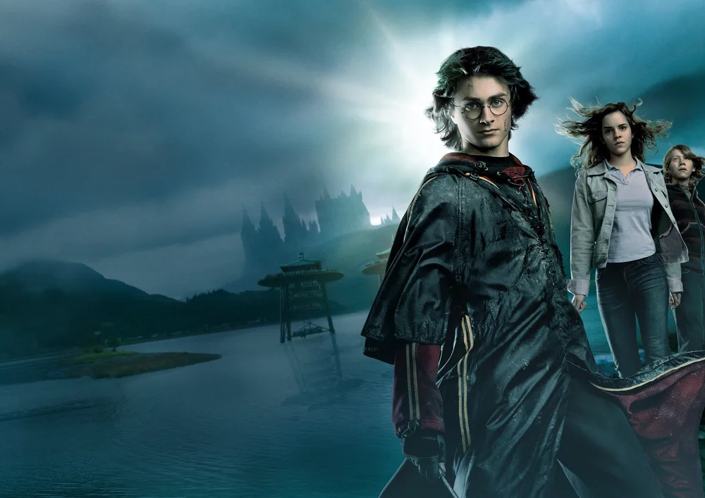 Harry Potter – Harry, Hermiona a Ron u jezera – jedlý papír na hranatý dort – jedlý obrázek na dort